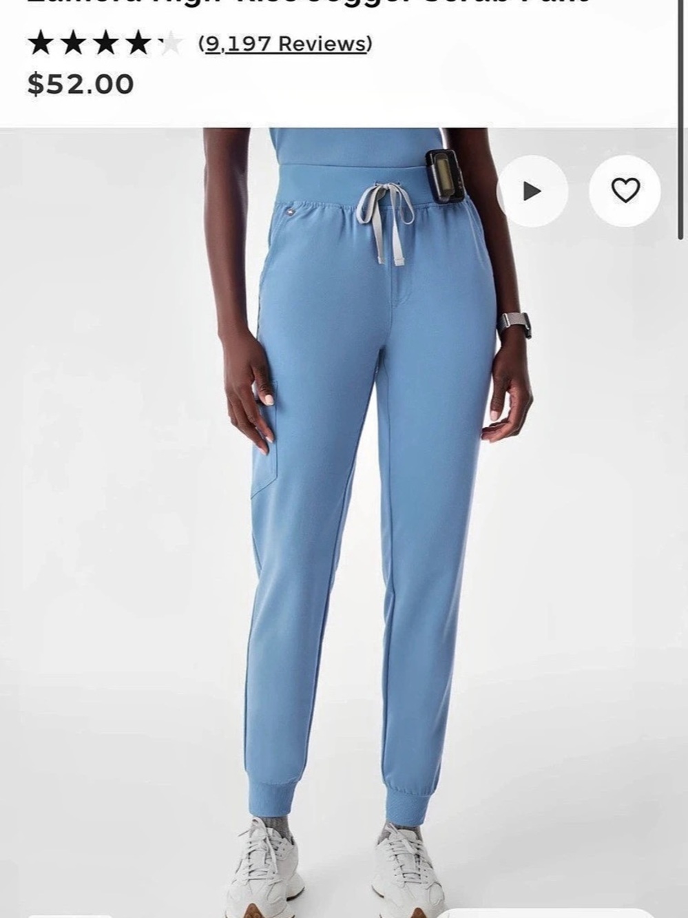 FIGS Zamora High-Rise Jogger Scrub Pant Blue